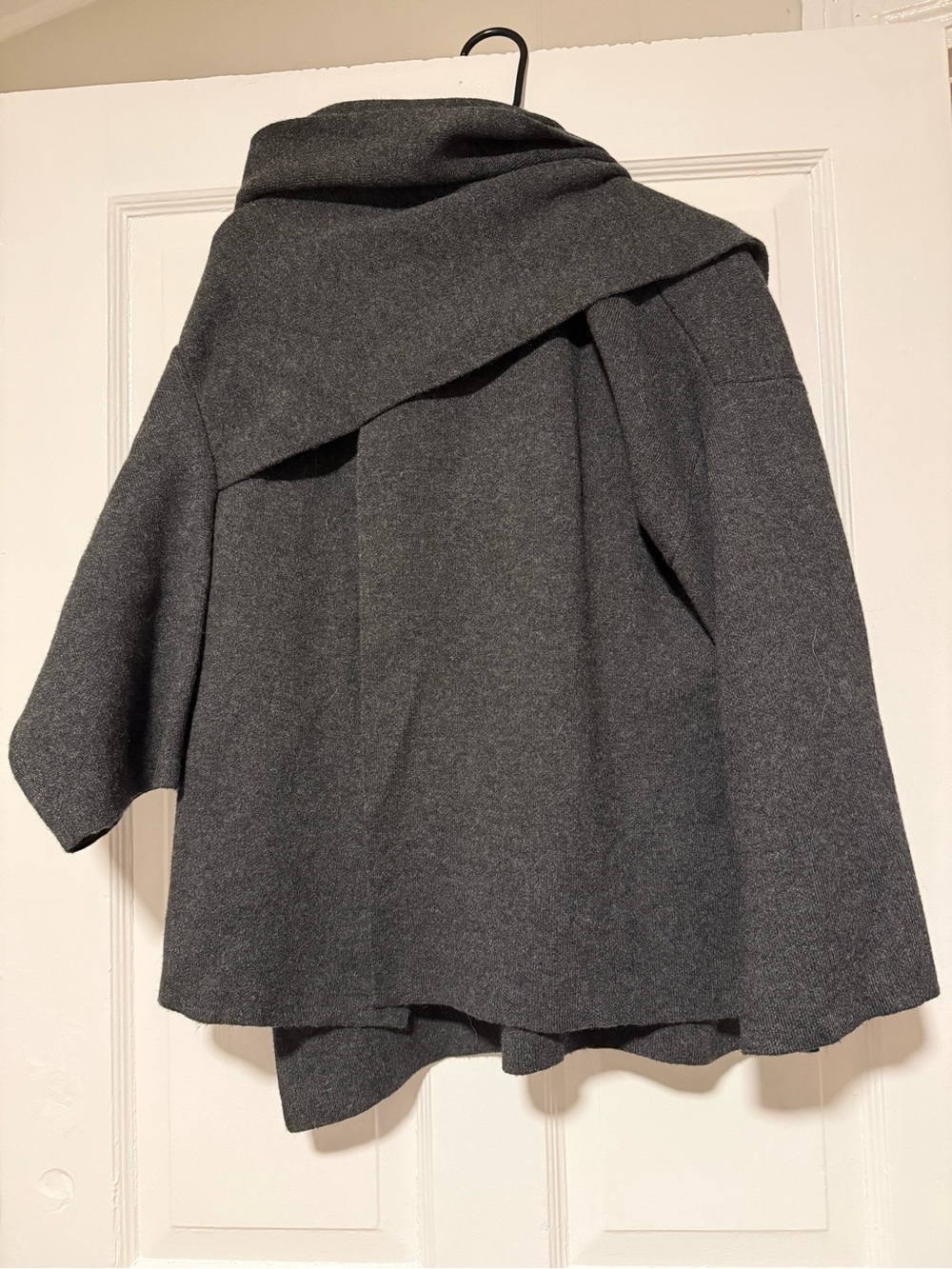 Zara Charcoal Gray A-Line Cape Jacket